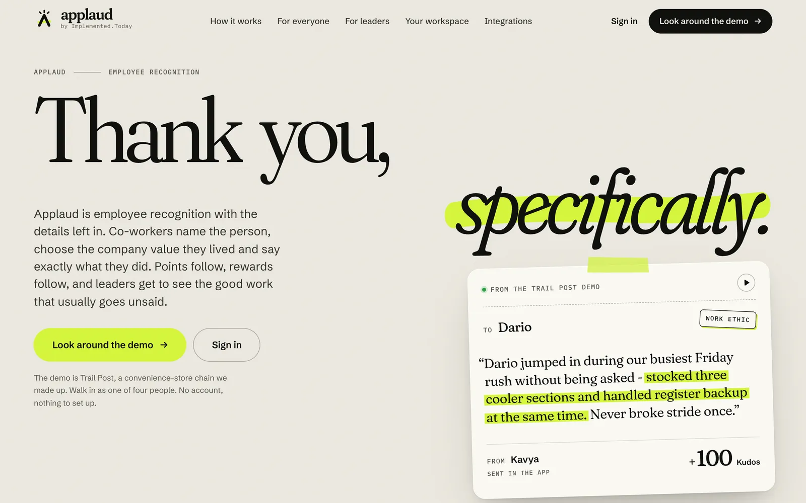The Applaud Today website at applaud.today.