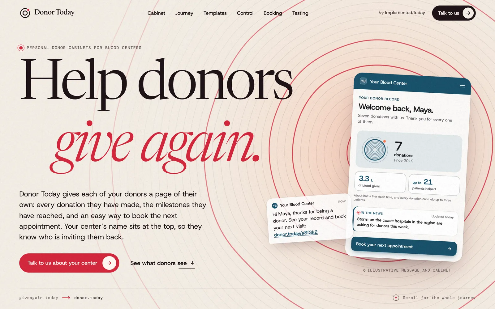 The Donor Today website at donor.today.